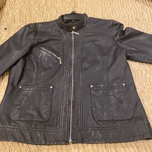 100% Genuine Leather Moto Jacket By Bernardo.